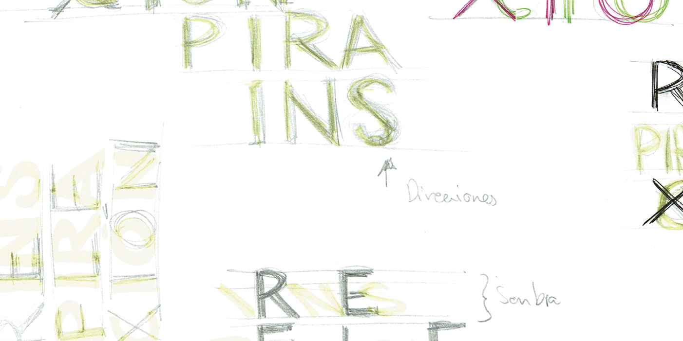 Bocetos del proyecto de semiótica tipográfica de la alumna Mariade Vázquez